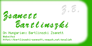 zsanett bartlinszki business card